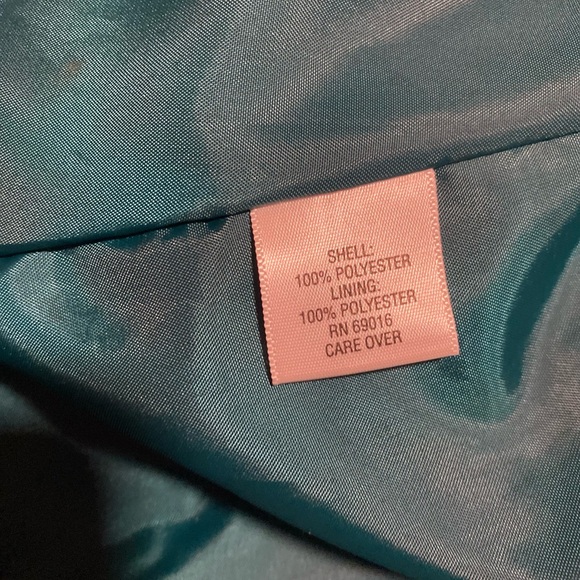 Studioworks Suede Teal Bomber Jacket Size 6P - Picture 5 of 5